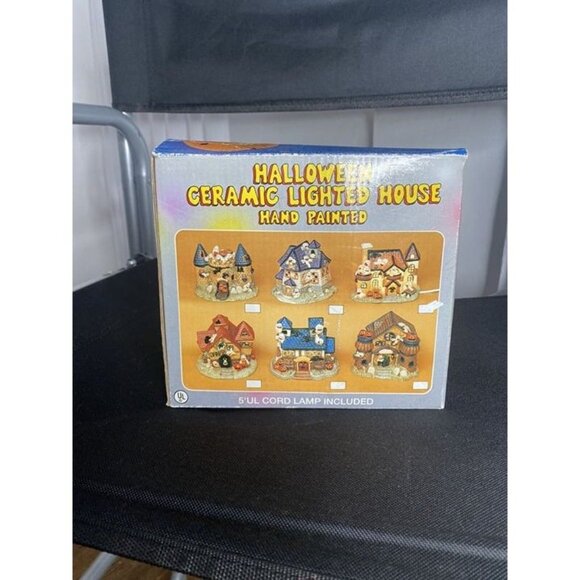 Vintage Halloween Haunted House Ceramic Mansion Light Up Ghosts Spooky BULB - Picture 3 of 12